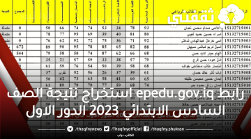 رابط epedu.gov.iq استخراج نتيجة الصف السادس الابتدائي 2023 الدور الاول