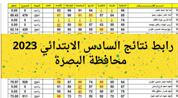 نتائج السادس الابتدائي 2023 البصرة الدور الاول موقع نتائجنا