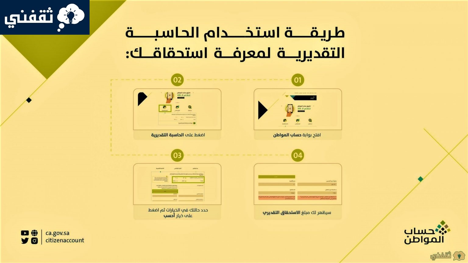 كيف احسب استحقاقي من حساب المواطن؟