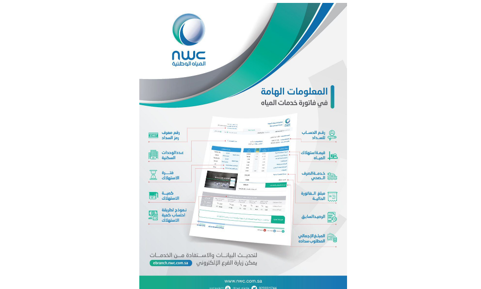 فاتورة المياة بالسعودية