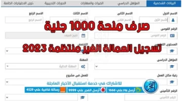 منحة العمالة الغير منتظمة 1000 جنية