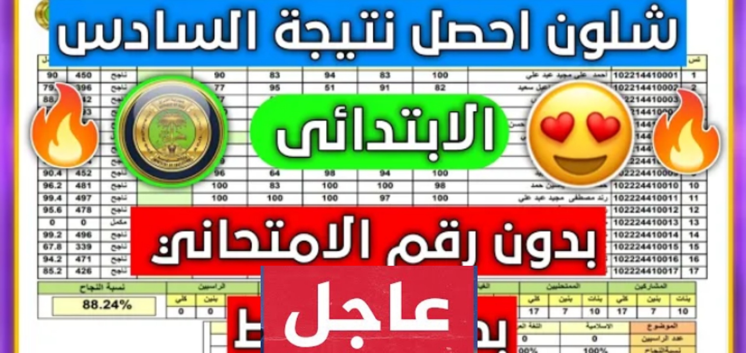 نتائج السادس الابتدائي العراق 2023 رسمياً بالخطوات الآن