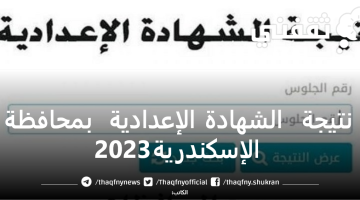 نتيجة الشهادة الإعدادية بمحافظة الإسكندرية 2023