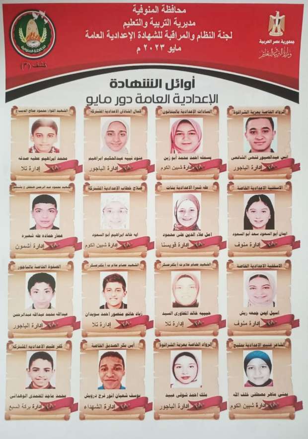 رابط نتيجة الشهادة الإعدادية 2023