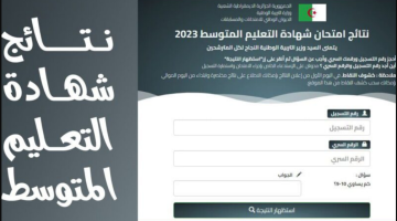 رابط نتائج شهادة التعليم المتوسط 2023 عبر موقع الديوان الوطني