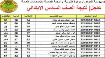 نتيجة الصف السادس الابتدائي بالعراق 2023