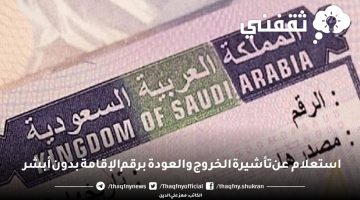 استعلام عن تأشيرة الخروج والعودة برقم الإقامة بدون أبشر