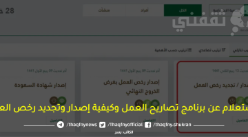 الاستعلام عن برنامج تصاريح العمل وكيفية إصدار وتجديد رخص العمل