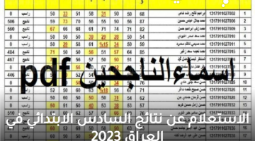 الاستعلام عن نتائج السادس الابتدائي في العراق 2023