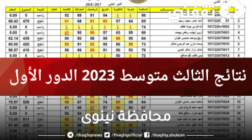 نتائج الثالث متوسط 2023 محافظة نينوى الدور الأول عبر موقع وزارة التربية العراقية