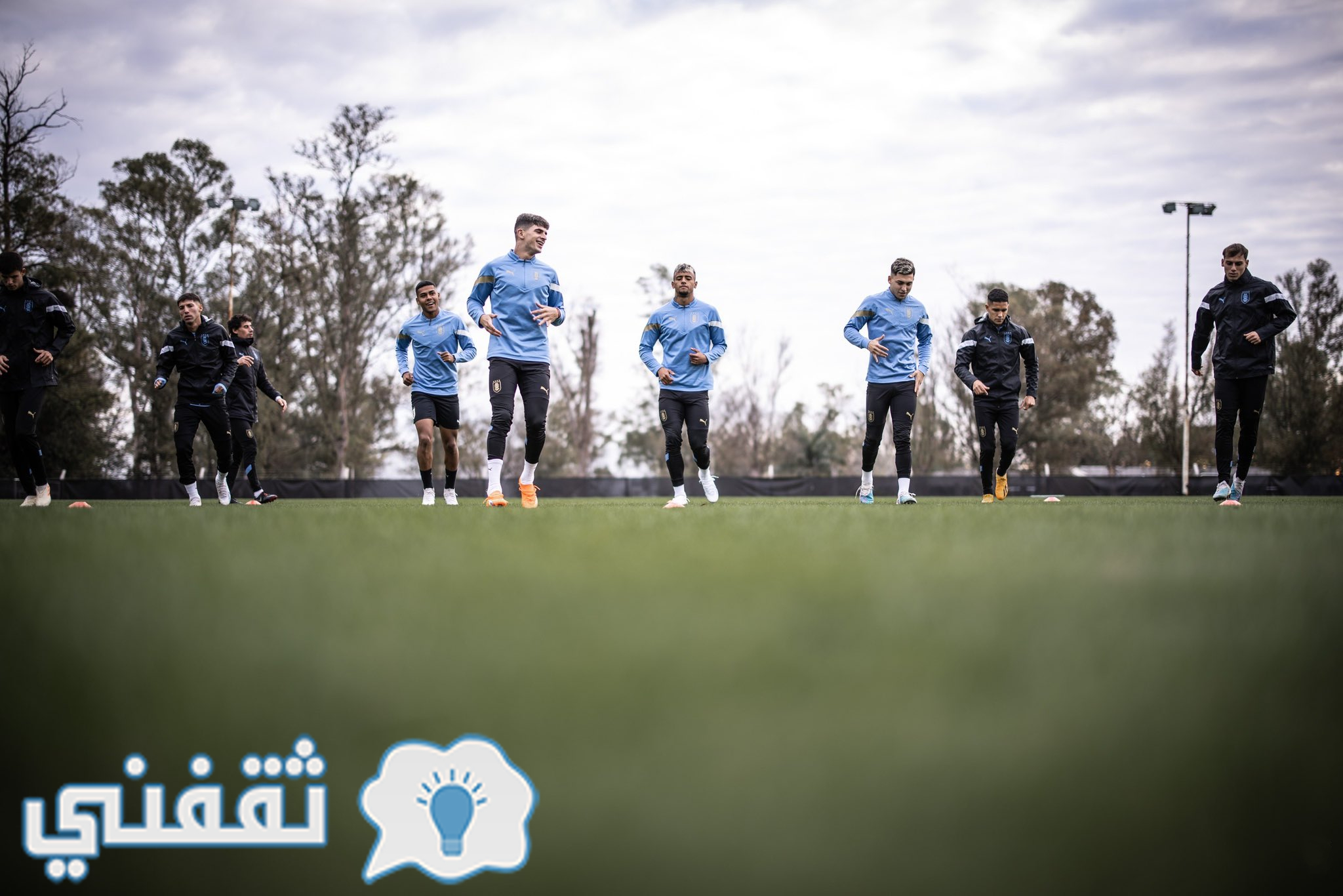 من تدريبات المنتخب الأوروجوياني استعدادًا لمواجهة إيطاليا في نهائي كأس العالم