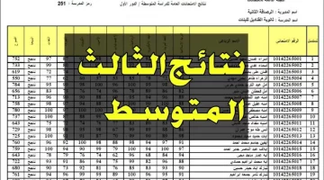 رابط وزارة التربية العراقية نتائج الثالث متوسط 