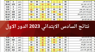 نتائج السادس الابتدائي 2023 صلاح الدين الشرقاط تكريت بيجي سمراء بصيغة pdf