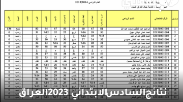 نتائج السادس الابتدائي 2023