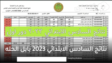 نتائج السادس الابتدائي 2023 بابل الحله برقم المقعد عبر Results mlazemna