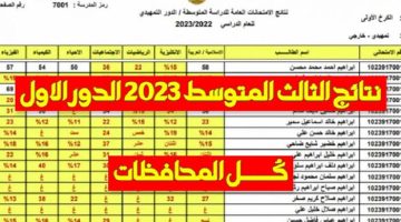 موعد ظهور نتائج الثالث متوسط العراق 2023