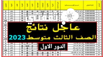 نتائج الثالث المتوسط العام الحالي 2023 الدور الأول من موقع الوزارة epedu.gov.iq