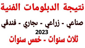 برقم الجلوس والاسم .. نتيجة الدبلومات الفنية 2023 الدور الاول | نتائج دبلوم تجارة وصنايع وزاعة عبر بوابة التعليم الفني