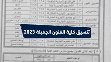 تنسيق كلية الفنون الجميلة 2023