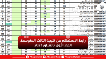 رابط الاستعلام عن نتيجة الثالث المتوسط الدور الأول بالعراق 2023