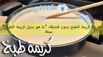 طريقة كريمة الطبخ بدون قشطة