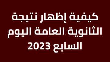 ظهرت بنقرة زر.. إظهار نتيجة الثانوية العامة اليوم السابع 2023 برقم الجلوس والاسم الان متوفرة