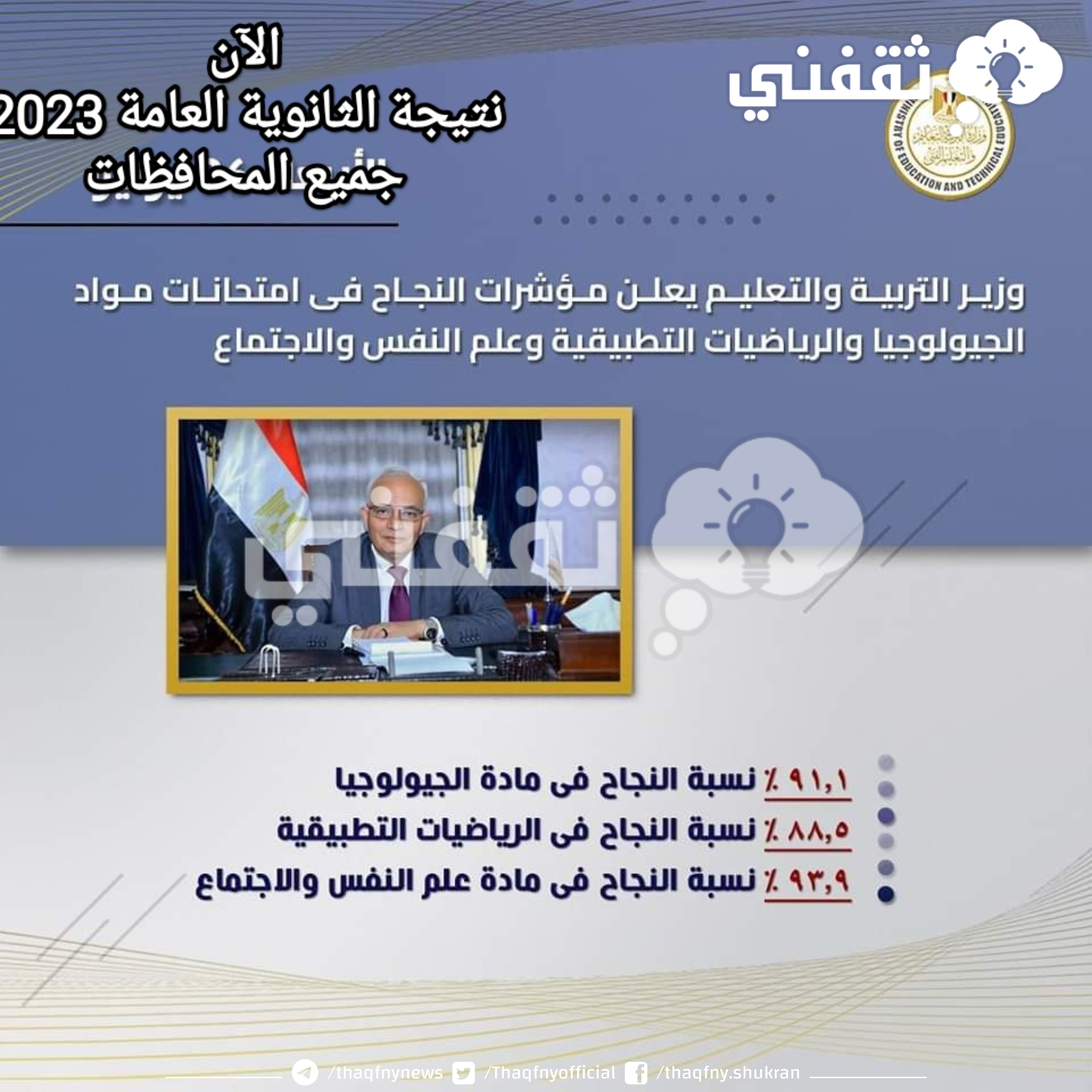 نتيجة الثانوية العامة 2023 جميع المحافظات
