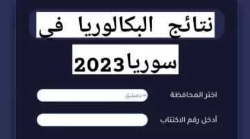 نتائج البكلوريا بسوريا 2023 عبر وزارة التربية والتعليم السورية