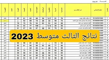 ملازمنا نتائج الثالث متوسط