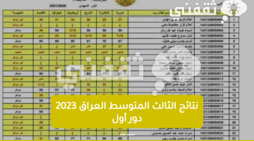 نتائج الثالث المتوسط العراق 2023 دور أول