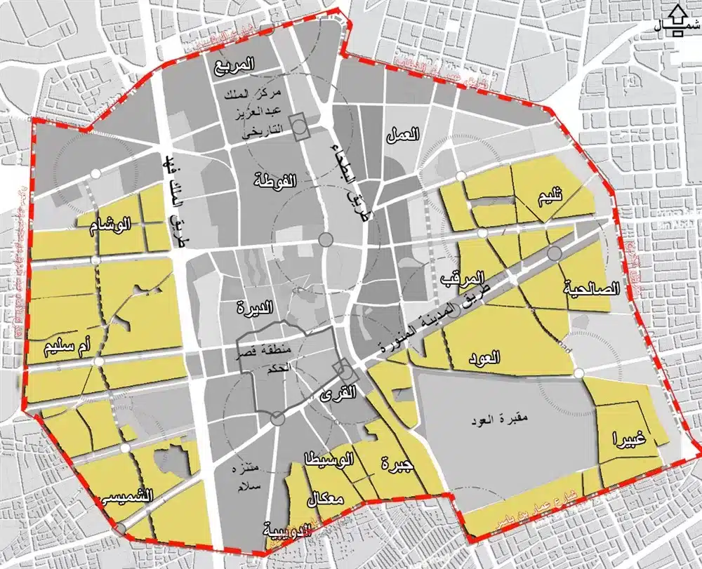خريطة إزالة الأحياء العشوائية بجدة 1445