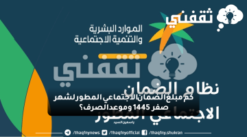 كم مبلغ الضمان الاجتماعي المطور لشهر صفر 1445 وموعد الصرف؟