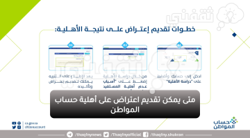 متى يمكن تقديم اعتراض على أهلية حساب المواطن