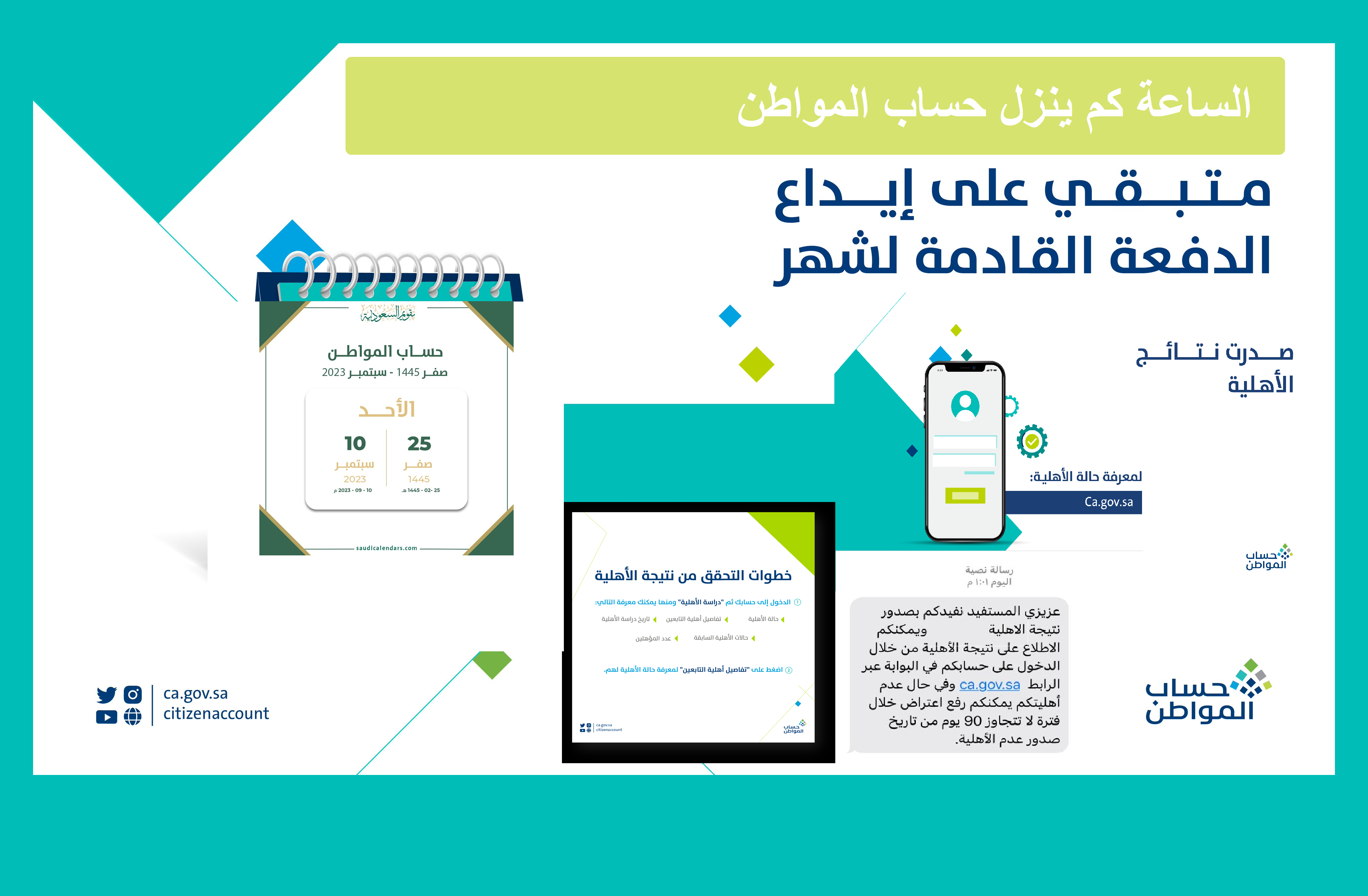 نتائج الأهلية لاستحقاق (دورة سبتمبر 2023) نتائج أهلية برنامج حساب المواطن
