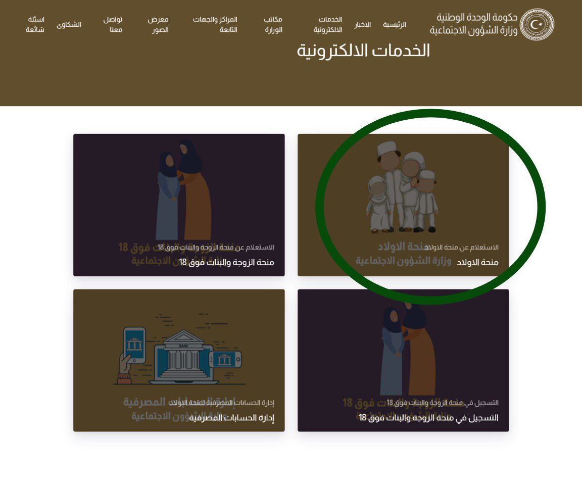 الاستعلام عن منحة الزوجة والأبناء ليبيا 2023
