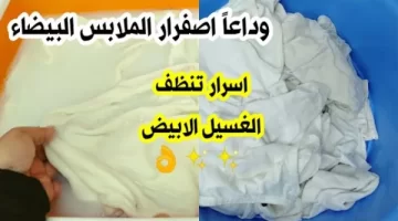 مهما كانت غسالتك مبتنضفش.. الخلطة العجيبة هتنور الملابس البيضاء وتزيل اصفرار السنين في ثواني هترجع جديده