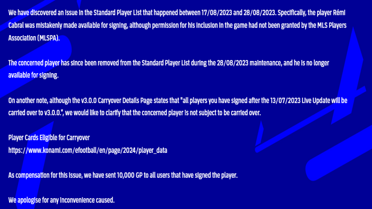 تحديث لعبة eFootball 2024