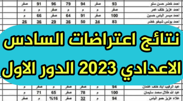 نتائج اعتراضات السادس الاعدادي 2023