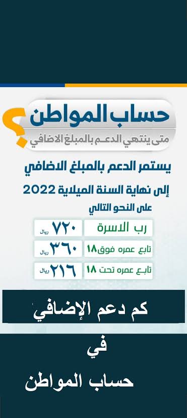 تعرف كم مبلغ حساب المواطن لكل فرد