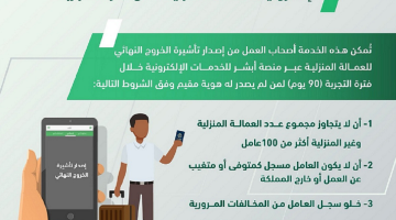 خطوات إلغاء تأشيرة الخروج والعودة للعمالة المنزلية