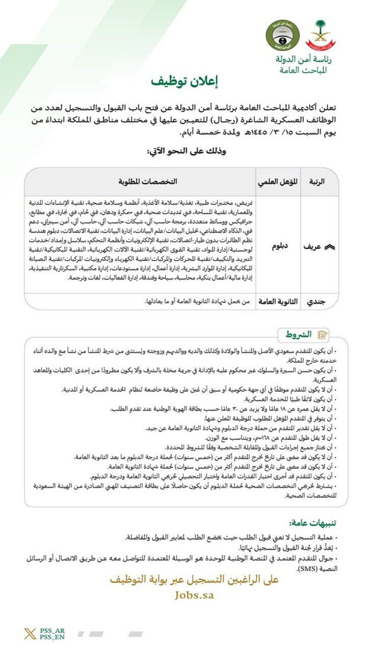 رابط تقديم المباحث العامة 1445