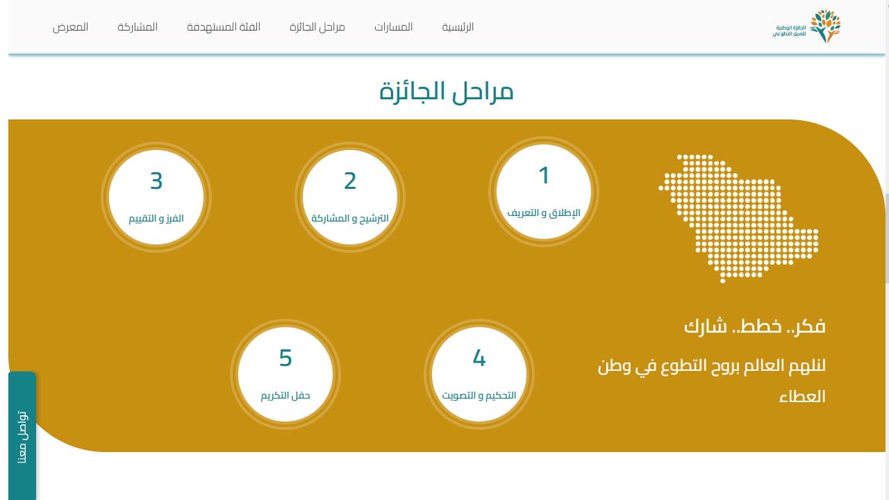 مسارات جائزة العمل التطوعي