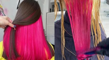 صبغ الشعر باللون الوردي
