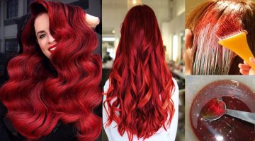 طريقة صبغ الشعر أحمر