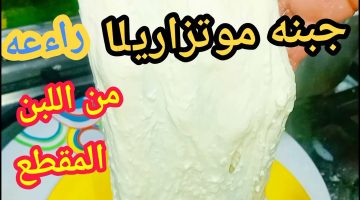 طريقة عمل الجبنة الموزاريلا من اللبن القاطع