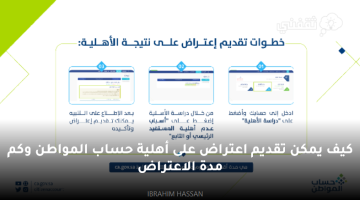 كيف يمكن تقديم اعتراض على أهلية حساب المواطن وكم مدة الاعتراض